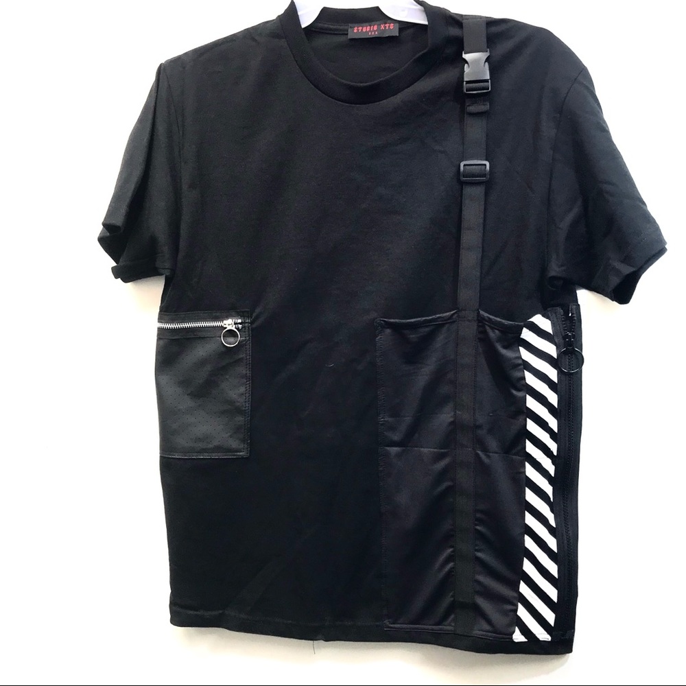 New Cargo T-Shirt Hazard Racing Striped Techwear